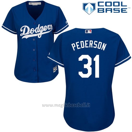Maglia Baseball Donna Los Angeles Dodgers Joc Pederson Cool Base Royal